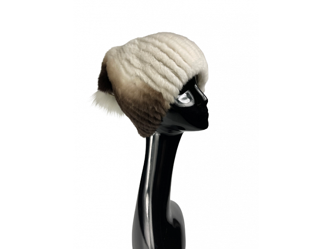 Elegantiška natūralaus kailio žiemos kepurė
