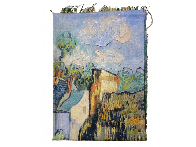 V. van Gogh paveikslo motyvais dvipusė kašmyro skara šalis