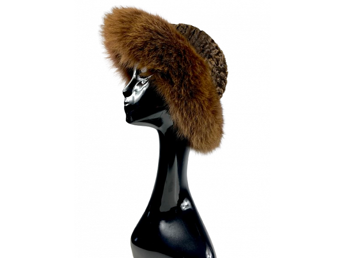 Rudos spalvos elegantiška skrybėlė moterims | 54-55 cm